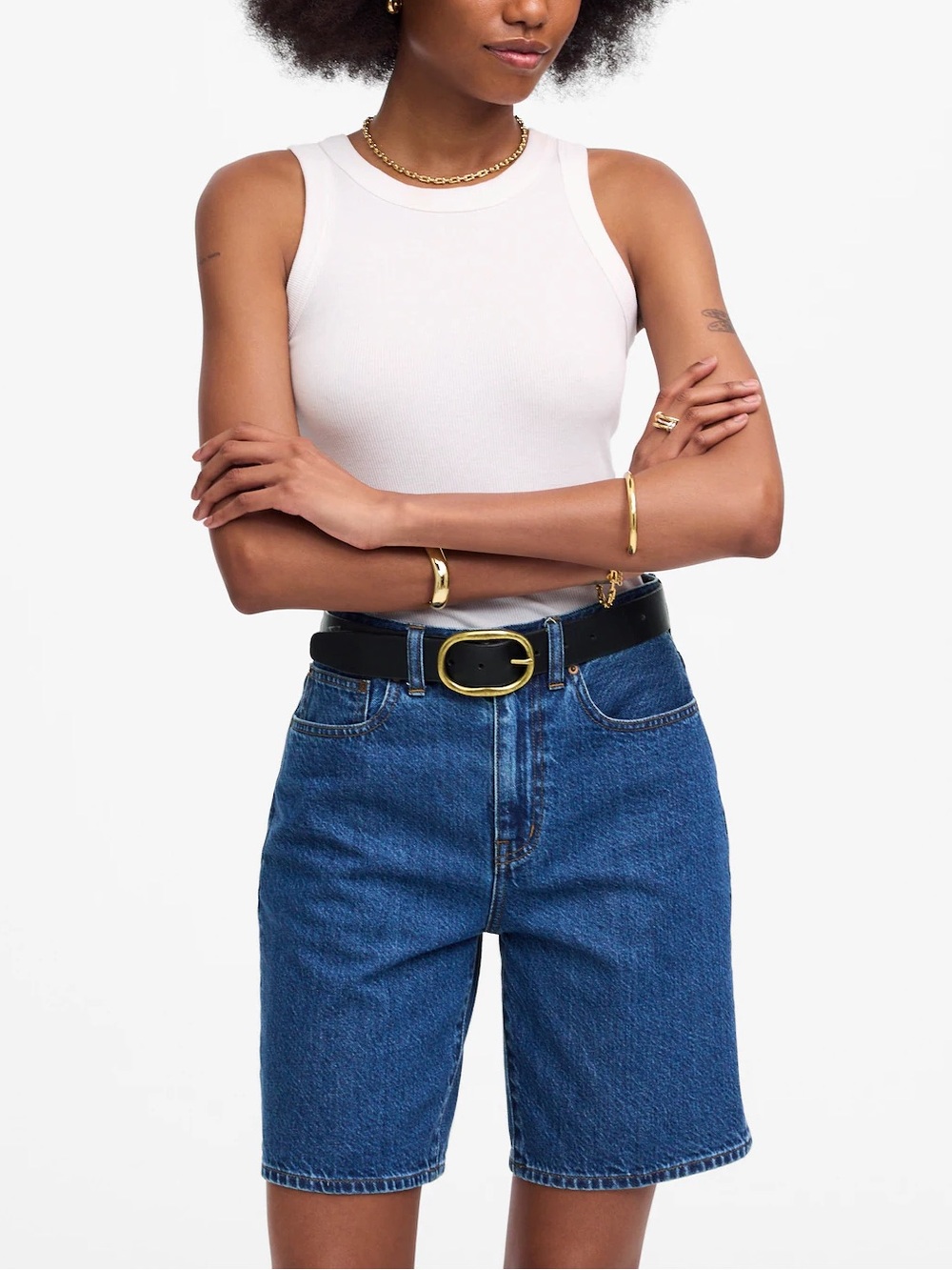 Madewell 1997 Denim Bermuda Shorts In Dowe Wash Size 23